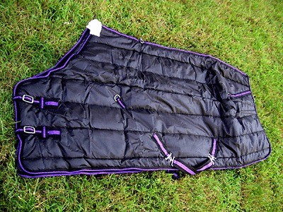 420 Denier Horse Heavy Winter Blanket Rug Black Purple 78 8787