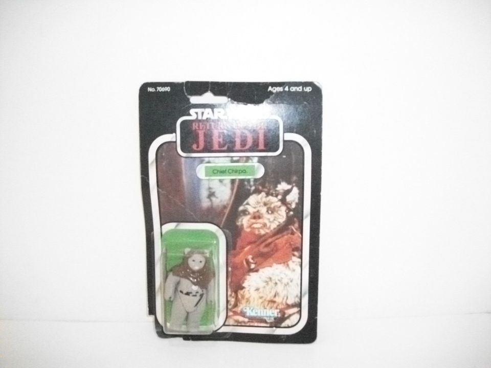 vintage star wars 1983 rotj chief chirpa ewok moc a2