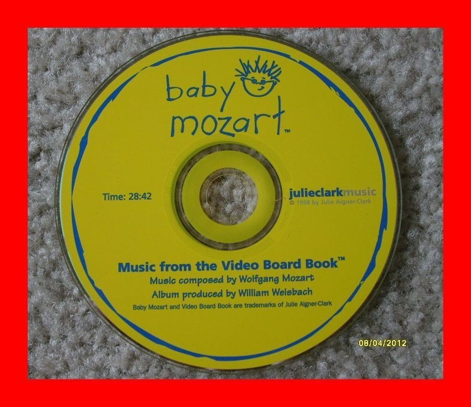 BABY MOZART CD   Music From The Video Board Book FREE SHIP Wolfgang 