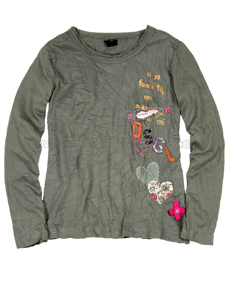 Desigual Girls Long Sleeve T shirt Top Teca, Sizes 5, 6, 7, 8, 9, 10 