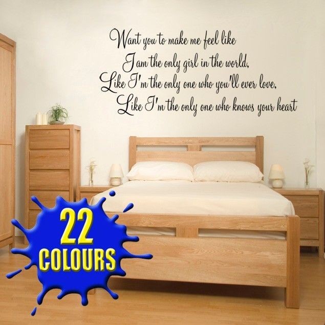   to make me feel like (Rihanna) Lyric wall decal sticker quote bedroom