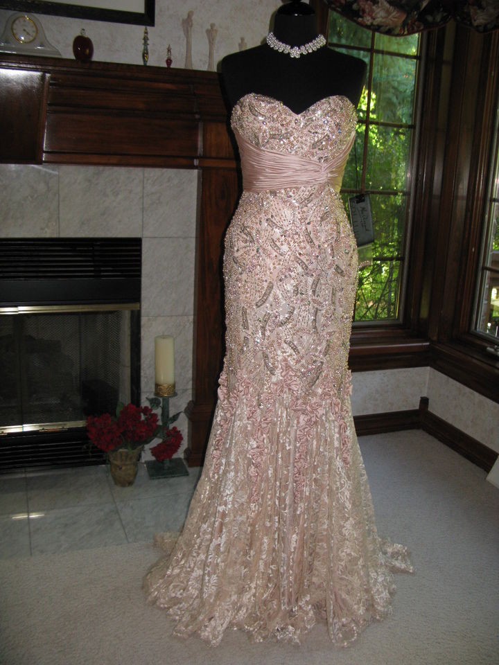 Mac Duggal 80056D Champagne Couture Pageant Gala Gown Dress 4