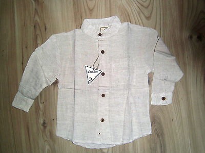 JUNIOR/BOYS/GIRLS VINTAGE COLLARLESS/GRANDAD CREAM SHIRT/TOP NEW,1 2 3 