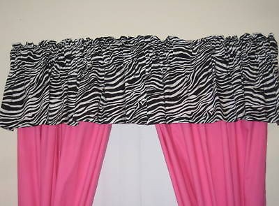 ZEBRA ANIMAL PRINT CURTAIN VALANCES 42 W x 14 Long NEW FREE S/H