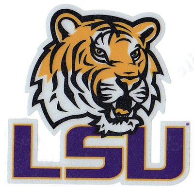 lsu tigers reflective tiger head with lsu logo 4 vinyl