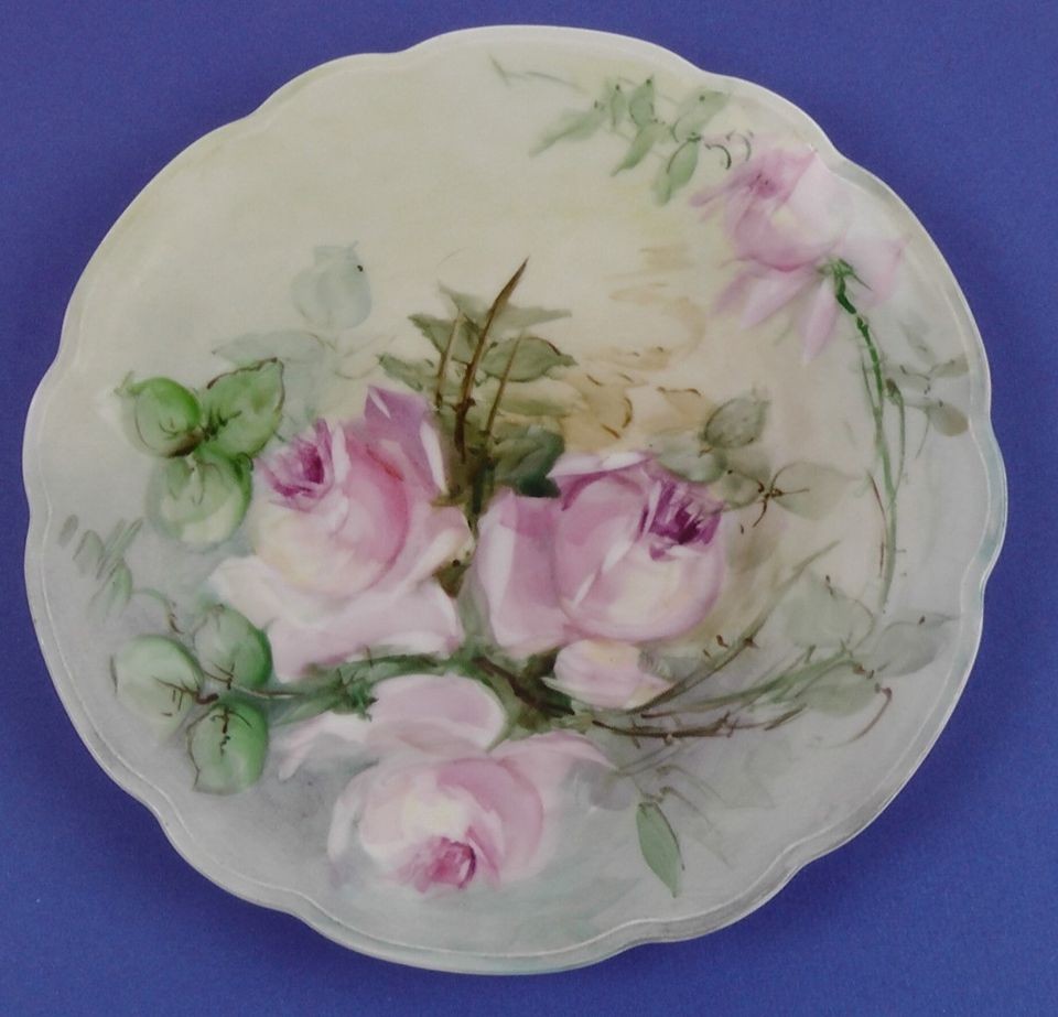 Gorgeous Antique MZ Austria (Moritz Zdekauer) Handpainted PLATE 