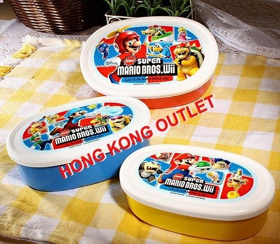 Super Mario Bento Lunch Box Snack Case Set of 3 Pcs Japan Made F25c