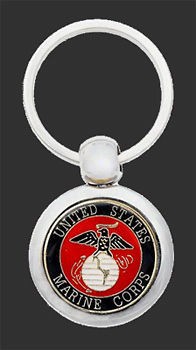 US MARINE CORPS USMC Key Ring Keychain Key Chain NEW Military Silver 