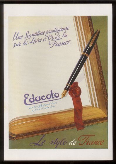 1950 Edacoto fountain pen vintage French print ad