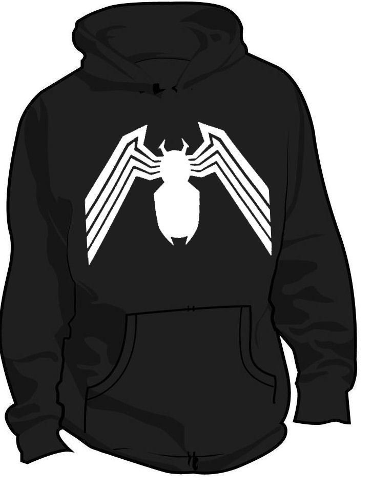 VENOM LOGO SPIDERMAN MARVEL COMICS SUPERHERO HOODIE ALL SIZES 