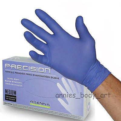 10 medium Tattoo Gloves Nitril Violet Blue 5 Pair Latex free non Black