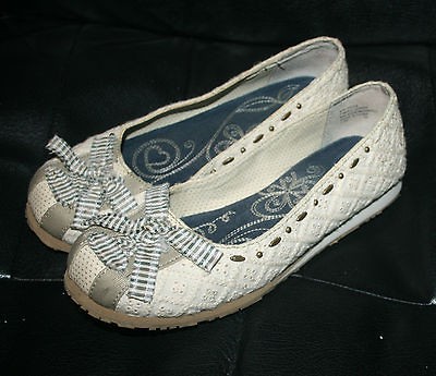 kenzie melrose eyelet earth tone ballet flats sz 7 5m vgc