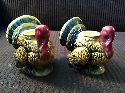   Japan Napco Napcoware Thanksgiving Turkey Candle Holders CANDLESTICKS