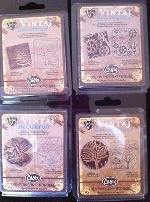 SIZZIX VINTAJ DECO EMBOSS/ETCH MOONLIT,FAIRY TWILIGHT,STEAM​PUNK 