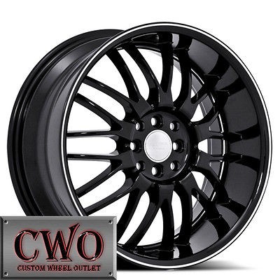 17 Black Ruff R951 Wheels Rims 5x100/5x114.3 5 Lug Jetta Altima Maxima 