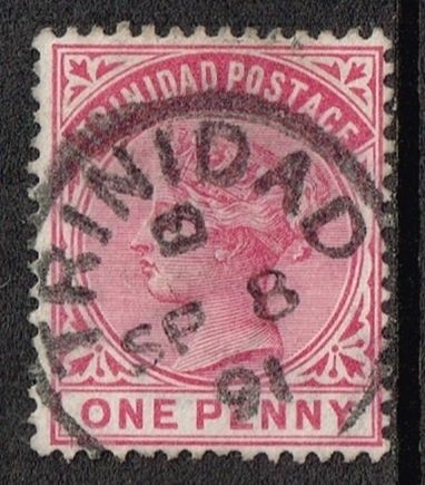 trinidad and tobago 1883 sg107 1d queen victoria used time