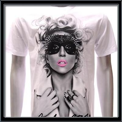 sz m lady gaga men t shirt sexy pop star dancer white