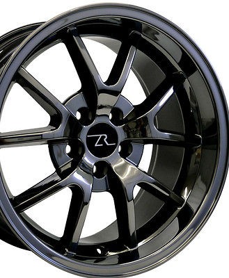 Black Chrome Mustang ® FR500 Wheels 18x9 & 18x10 Rims 18 Inch Deep 