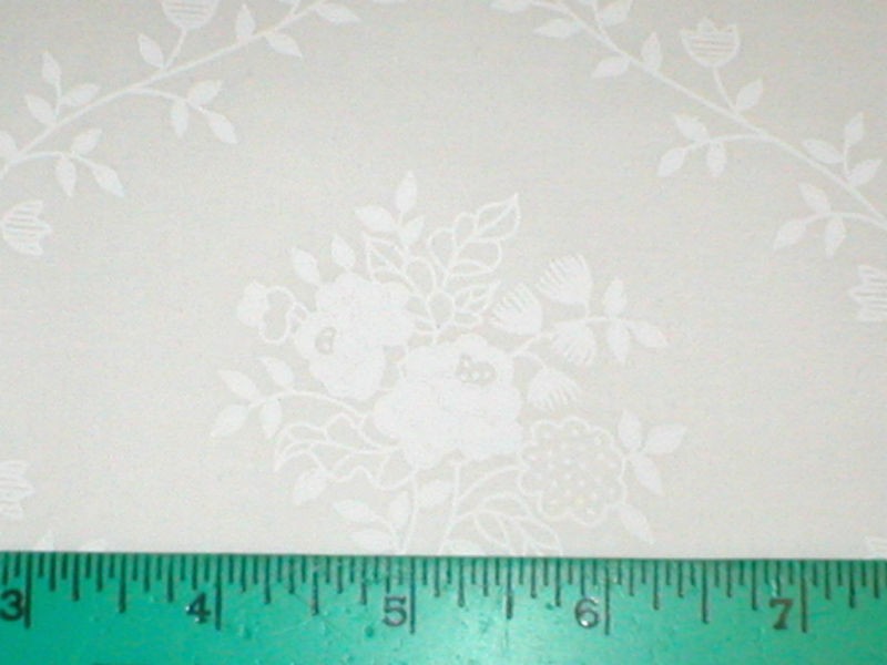 tone on tone white floral bouquet cotton fabric time left