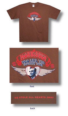 New Morrissey ​Quarry Tour Image in Winged Heart Brown Large T shirt