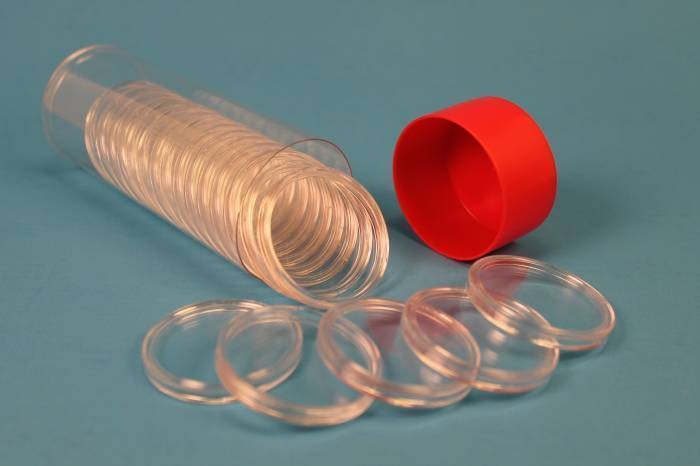 Cap Tube™ & 20 Silver Dollar Air Tite Acrylic Plastic Coin Holder 