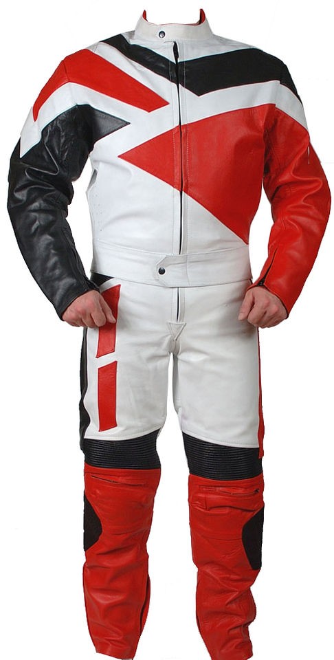  Motorcycle Riding Racing Track Suit all Leather w/ Padding Drag Suit 