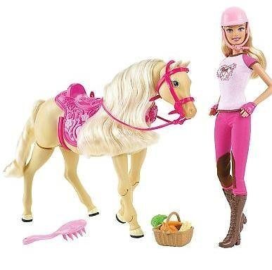 NWT BARBIE TAWNY WALKING HORSE AND DOLL GIFT SET BY MATTEL