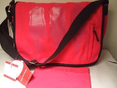   HILFIGER  hot pink & black messenger bag w/ pencil case  NWT backpack