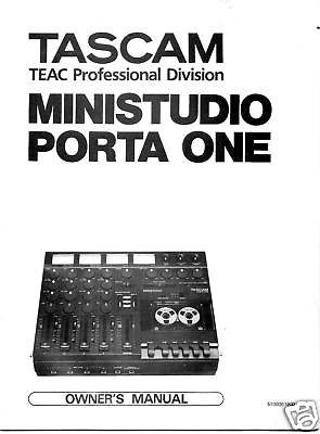 TASCAM Ministudio PORTA ONE = OWNERS / INSTRUCTIONS MANUAL   booklet