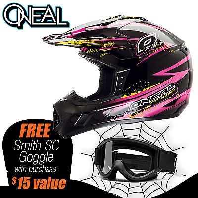 NEAL MX 2013 3 SERIES MINX HELMET SIZE SM BLK/PNK MOTOCROSS/DIRT 