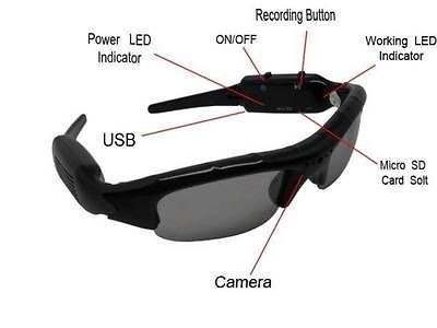 Mini DV Sunglasses DVR hidden Camera Audio Video Recorder Sport 