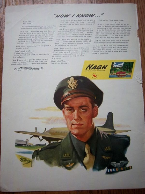 1945 wwii nash kelvinator rico tomaso art ad time left