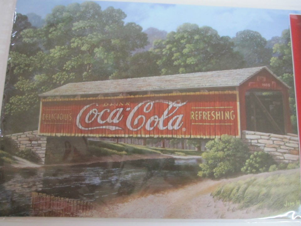 set of 4 coca cola reversible placemats nip free ship