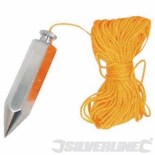 BRAND NEW 225g PLUMB BOB & 18m LINE NYLON BRICKLAYING SCAFFOLDING 