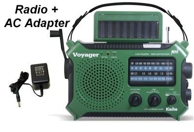 Kaito Voyager NOAA Emergency Radio Portable AM FM + AC Adapter Green 