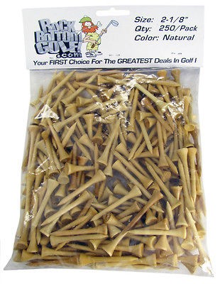 rock bottom golf bulk tees 250 pack natural 2 1