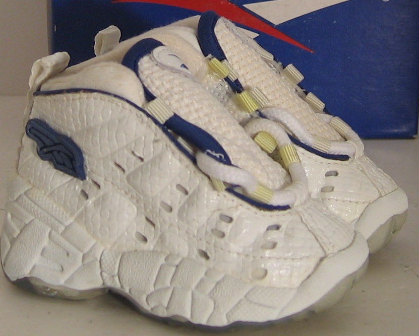 VINTAGE DEADSTOCK OG REEBOK SHAQ DUNKMOB ICE SHOES TODDLER BOY 2 WHITE 