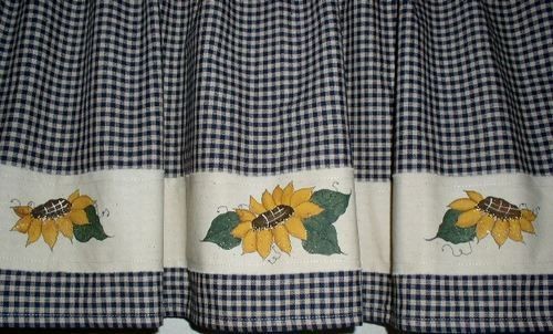 hand painted sunflower valance prim country sunflower 