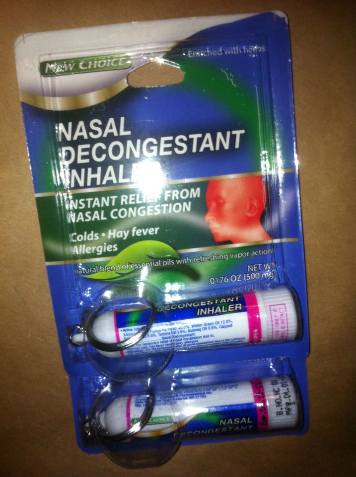 NASAL DECONGESTANT INHALER  Keychain Instant Relief Colds/Hay Fever 