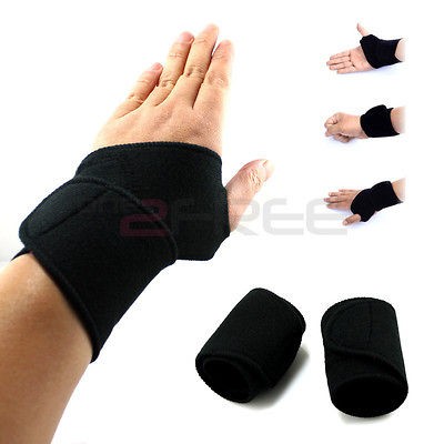 New Magnetic F.I.R Heat Thumb Loop Splint Wrist Brace Support Strap 