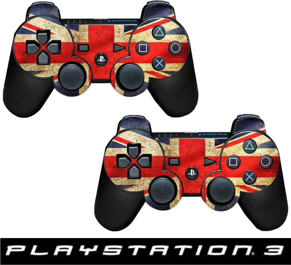 playstation 3 controller sticker skins union jack x 2 time