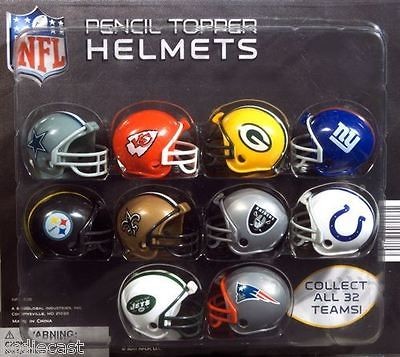 FULL SET OF 32 BRAND NEW 2012 NFL MINI HELMET PENCIL TOPPERS AFC/NF 