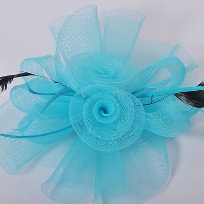   party lady fascinator feather mesh hair clip accessory handmade
