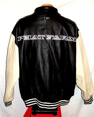 PHAT FARM AMERICAN FLAVA NEW YORK Leather Jacket/Coat 2XL**$600 