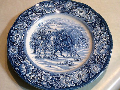 STAFFORDSHIRE DARK BLUE Ironstone PLATE Washington at Valley Forge 