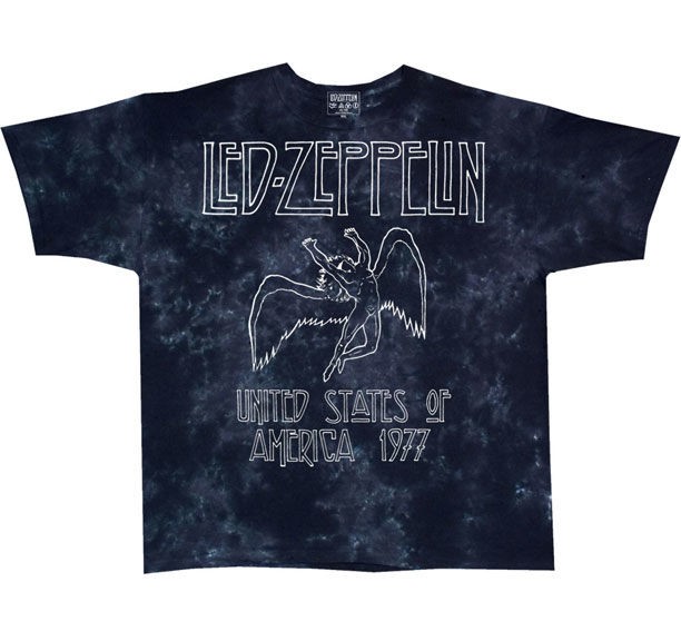 new led zeppelin us 77 tie dye black medium t shirt