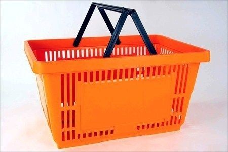 PLASTIC GROCERY STORE SHOPPING BASKETS  12  ORANGE  ECO/ENVIRONMEN 