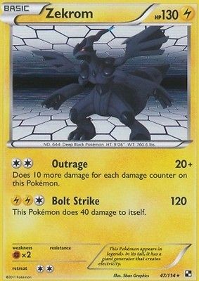 1x Zekrom   Reverse Holofoil NM Mint Black and White Pokemon TCG