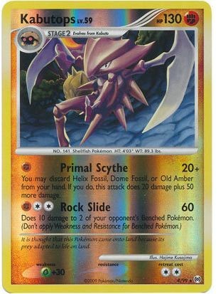 POKEMON KABUTOPS 4/99 RARE REVERSE HOLO CARD PLATINUM ARCEUS