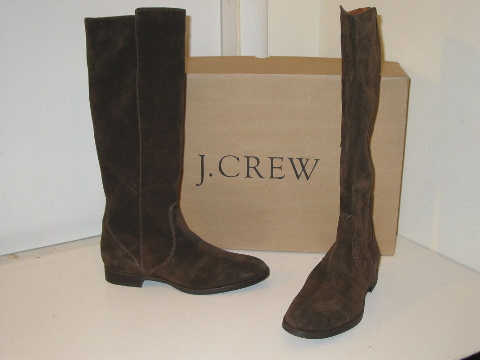 Crew Glenbrae Root Brown Suede Low Heel Extended Calf E/C Boots 